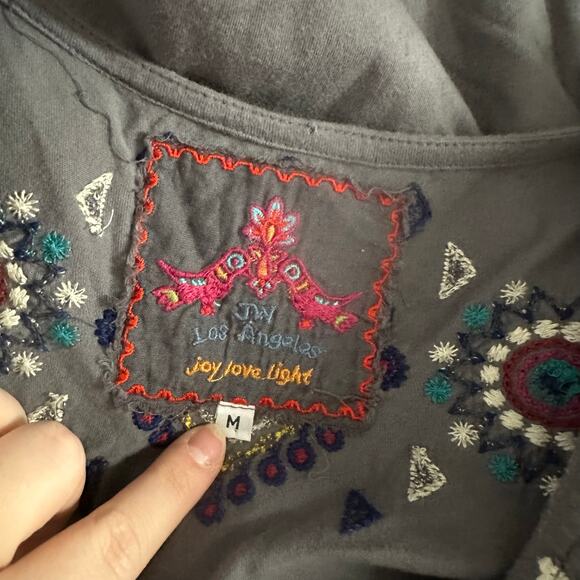 Johnny Was Embroidered Boho Poncho Top Gray Size Medium - Picture 2 of 5
